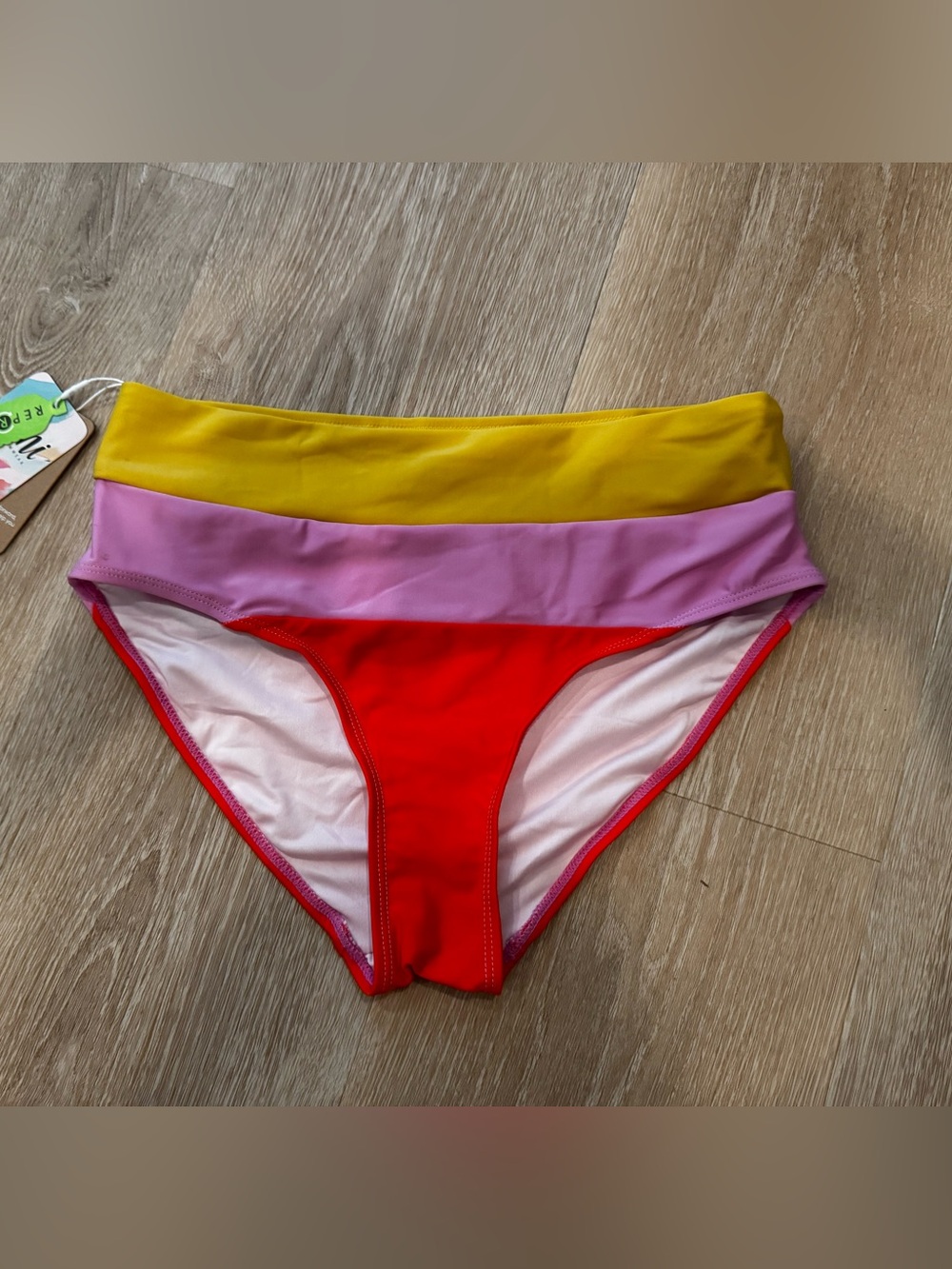 Nani Maggie Horizon swim bottom Colorblock High-Waist Bikini Bottom
